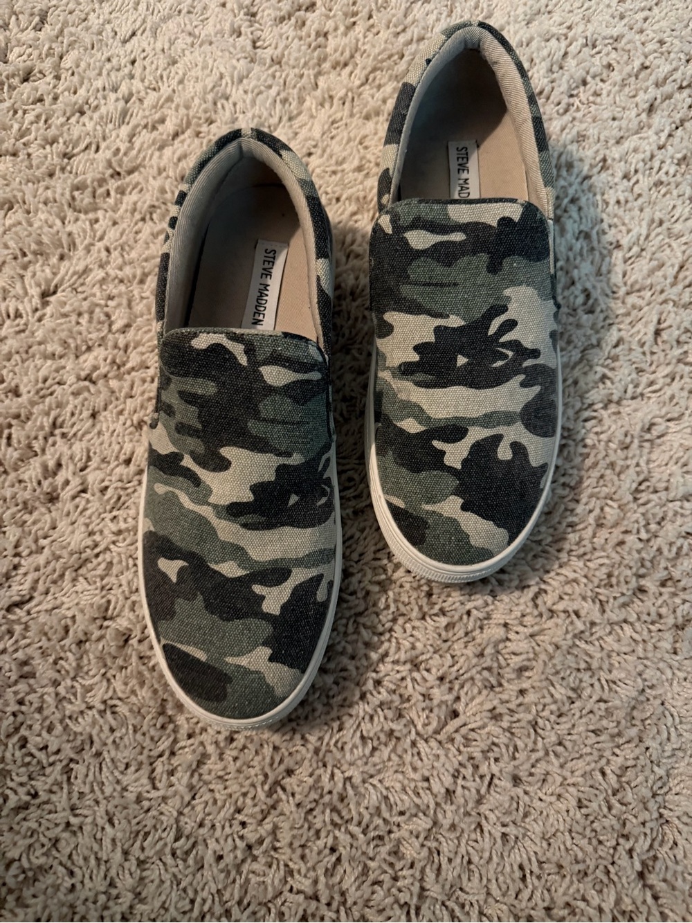 Steve Madden Camouflage Slip-On Sneakers - Green, Tan